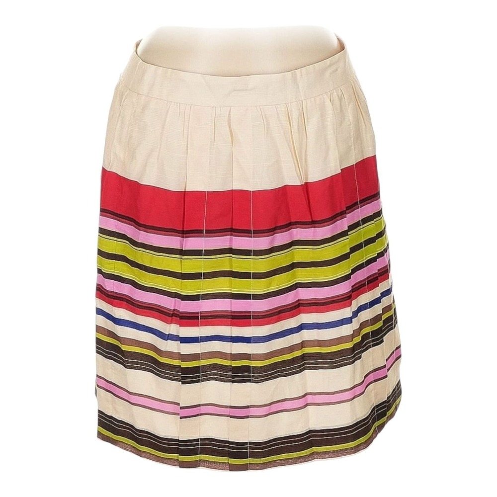 Ann Taylor Loft Petite‎ 6P Striped A-Line Skirt Multi Tincell Blend 18 in Length